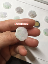 Load image into Gallery viewer, Type A 100% Natural light sunny green/white/purple(白底青) jadeite Jade rose flower Pendant BF150
