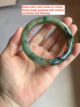 Load image into Gallery viewer, 58.5mm Certified 100% natural Type A dark green/sunny green/black/red/brown jadeite bangle PD85-9801
