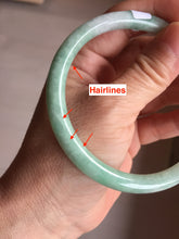 Load image into Gallery viewer, 62.5mm Certified Type A 100% Natural sunny green white round cut jadeite Jade bangle PB262-3258
