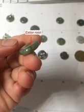 Load image into Gallery viewer, 17.5-20mm Type A 100% Natural oily dark green black gray(老油青) Jadeite Safety Guardian Button donuts pendant group PH237
