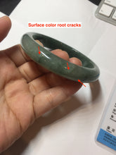 Load image into Gallery viewer, 59.5mm Certified 100% natural Type A oily dark green/ gray (老油青) jadeite jade bangle PB288-3355

