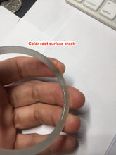 Load image into Gallery viewer, 54.5mm Certified Type A 100% Natural icy watery white/light green/light purple flat slim Jadeite Jade bangle BG224-8576
