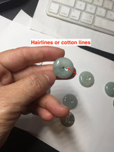Load image into Gallery viewer, 19.7-27.5mm Type A 100% Natural light green white Jadeite Jade Safety Guardian Button donuts couple pendant PC130
