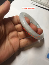 Load image into Gallery viewer, 53.5mm Certified Type A 100% Natural light green white round cut Jadeite bangle PF60-0516
