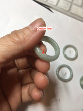 Load image into Gallery viewer, Size 6 1/2-10 1/2 100% natural type A light green white jadeite band ring group AA111
