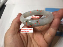 Load image into Gallery viewer, 46mm Certified Type A 100% Natural icy watery light green white clear Jadeite Jade bangle BS88-6685
