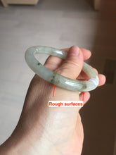 Load image into Gallery viewer, 54mm Certified type A 100% Natural light green dark green floating seaweed round cut Jadeite bangle PC60-6625
