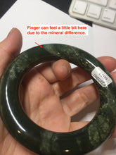 Load image into Gallery viewer, Sold  56mm certified 100% Natural dark green/gray/black (nebula dust) chubby round cut nephrite Jade bangle HN55-0883
