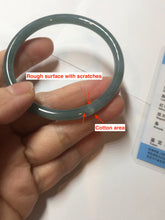 Load image into Gallery viewer, 55.4mm Certified Type A 100% Natural dark green/blue/gray with Guatemala slim round cut Jadeite bangle PE54-7045
