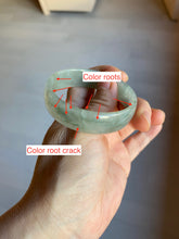 Load image into Gallery viewer, 49.5mm Certified Type A 100% Natural icy watery light green/gray/black thin Jadeite Jade bangle AY79-3208
