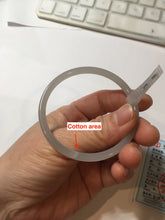 Load image into Gallery viewer, 52.5mm Certified 100% Natural icy gray (灰冰) slim round cut nephrite jade bangle HF125-9106

