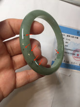 Load image into Gallery viewer, 57.6mm Certified Type A 100% Natural Oily Dark Green Gray Black(油青) Jadeite Jade Bangle PE104-7161
