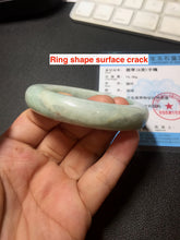 Load image into Gallery viewer, 52.3mm Certified Type A 100% Natural sunny green white chubby Jadeite bangle PE98-6212
