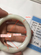 Load image into Gallery viewer, 55.5mm Certified Type A 100% Natural sunny green/white(白底青)/purple Jadeite Jade bangle PE41-2867
