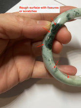 Load image into Gallery viewer, 56mm certified 100% natural type A light green/dark green/white jadeite jade bangle PH40-0490
