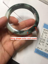 Load image into Gallery viewer, 54mm certified 100% natural Type A dark green white jadeite jade bangle AA43-5316
