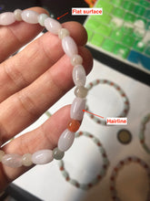 Load image into Gallery viewer, 100% natural type A icy watery light purple/green/white jadeite jade bead bracelet BK109
