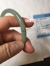 Load image into Gallery viewer, 57mm Certified Type A 100% Natural Oily Dark Green Gray Black(油青) round cut Jadeite Jade Bangle PE109-7139
