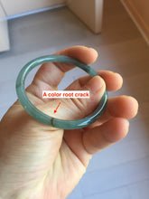 Load image into Gallery viewer, 50.5mm Certified Type A 100% Natural dark green blue gray black slim round cut Guatemala Jadeite bangle PJ21-2587
