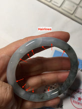 Load image into Gallery viewer, 56.3mm Certified Type A 100% Natural dark green/purple/gray round cut Jadeite bangle AA129-6929
