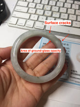 Load image into Gallery viewer, 57.8mm certified 100% certified natural  light green white fresh air jadeite jade bangle PC251-0569
