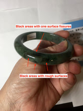 Load image into Gallery viewer, 56.8mm Certified 100% natural Type A oily dark green/ gray (老油青) jadeite jade bangle PC1-0375
