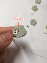 Load image into Gallery viewer, Type A 100% Natural light green/white/purple jadeite Jade Hawaiian flower Pendant AA66
