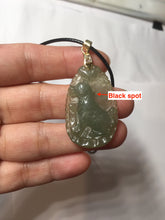 Load image into Gallery viewer, Type A 100% Natural  Light Green gray (淡油冰)Jadeite Jade Loyalty Protection Fortune Dog Pendant  PC236
