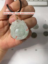 Load image into Gallery viewer, 100% Natural Type A Light Green Gray Jadeite Jade Lucky Fortune Seashell (福贝) Pendant Group PH235
