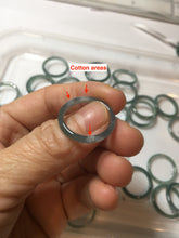 Load image into Gallery viewer, 17.9mm size 7 3/4 100% natural type A icy watery green/blue slim style Guatemala jadeite jade band ring group PE82
