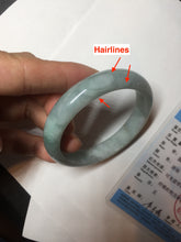 Load image into Gallery viewer, 53.5mm certified 100% natural type A light green white blue jadeite jade bangle BQ22-3791
