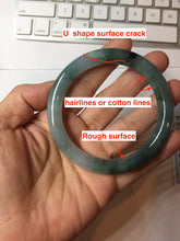 Load image into Gallery viewer, 55mm Certified type A 100% Natural light green blue purple gray black Jadeite bangle PB274-2748
