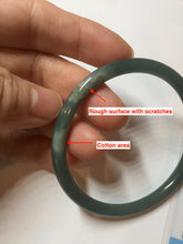 Load image into Gallery viewer, 55mm Certified Type A 100% Natural dark green/blue/gray Guatemala slim round cut Jadeite bangle PE60-7065
