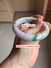 Load image into Gallery viewer, 55.6mm Certified 100% natural Type A sunny Green Yellow Light Purple(Fu Lu Shou) jadeite jade bangle PH249-0511
