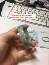 Load image into Gallery viewer, 54mm certified Type A 100% Natural light green thin style Jadeite jade bangle PJ128-0201
