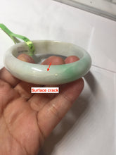 Load image into Gallery viewer, 56mm Certified Type A 100% Natural sunny green/white(白底青) Jadeite Jade bangle G71-1309
