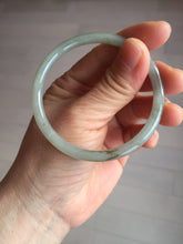 Load image into Gallery viewer, 54.8mm Certified type A 100% Natural light green gray black slim round cut Jadeite bangle PA187-2472
