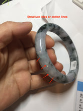 Load image into Gallery viewer, 60.5mm Certified Type A 100% Natural dark green/purple/gray Snowy Pine Mountain Jadeite Jade bangle PF28-1214
