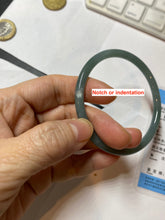 Load image into Gallery viewer, 58mm Certified Type A 100% Natural dark green/blue/gray with Guatemala slim round cut Jadeite bangle PE55-7024
