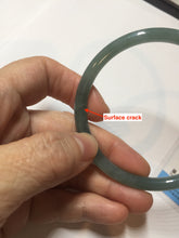Load image into Gallery viewer, 58.8mm Certified Type A 100% Natural dark green/blue/gray with Guatemala slim round cut Jadeite bangle PE72-1491
