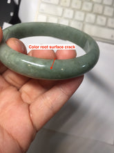 Load image into Gallery viewer, 61mm certified type A 100% Natural oily dark green gray Jadeite jade bangle PJ46-2867
