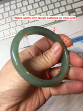 Load image into Gallery viewer, 52.5mm Certified Type A 100% Natural Oily Dark Green Gray Black(油青) Oval Jadeite Jade Bangle PH257-7126

