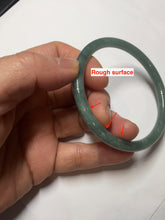 Load image into Gallery viewer, 56mm Certified Type A 100% Natural dark green/blue/gray Guatemala slim round cut Jadeite bangle PH173-8136
