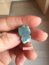 Load image into Gallery viewer, Type A 100% Natural dark green blue gray Guatemala jadeite jade cat kitty pendant PC143 Add one item
