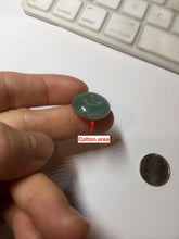 Load image into Gallery viewer, 18mm Type A 100% Natural light green blue Jadeite Safety Guardian Button donuts pendant PF23
