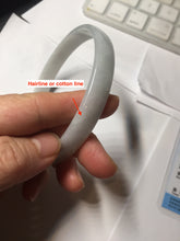 Load image into Gallery viewer, 74.9mm certified Type A 100% Natural light green white plus size flat style Jadeite Jade bangle BG214-5429
