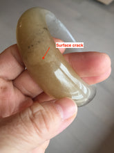 Load image into Gallery viewer, 61mm 100% natural beige/yellow/gary/brown with floating seaweeds chubby Quartzite (Shetaicui jade) bangle XY119
