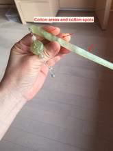 Load image into Gallery viewer, 17.5 cm 100% Natural Light Green &amp; Black Bamboo-Style Xiu Jade (Serpentine) Hairpin with Safety Donut Hanging Ornament AW40
