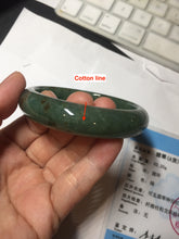 Load image into Gallery viewer, 57.5mm Certified Type A 100% Natural oily dark green(老油青)/gray Jadeite bangle BG226-3213
