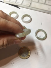 Load image into Gallery viewer, Size 5 1/4-10 1/2 100% natural type A yellow gray purple white jadeite band ring group AA109
